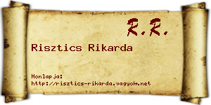 Risztics Rikarda névjegykártya