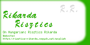 rikarda risztics business card